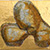 Remember H. Moore, gestickt, unterlegt, Blattgold auf Leinwand, 28x28 cm, 2008