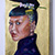 Portrait, Lasurölmalerei, Glitter, 30x40 cm, 2009